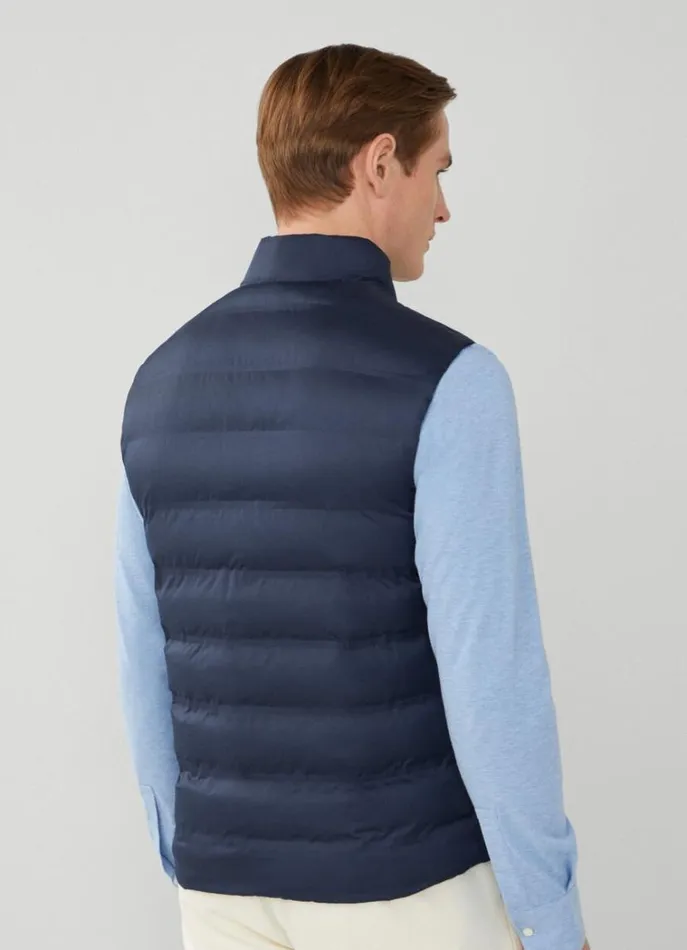 Men Gilets Hackett London Sustainable Padded Gilet Navy Blazer