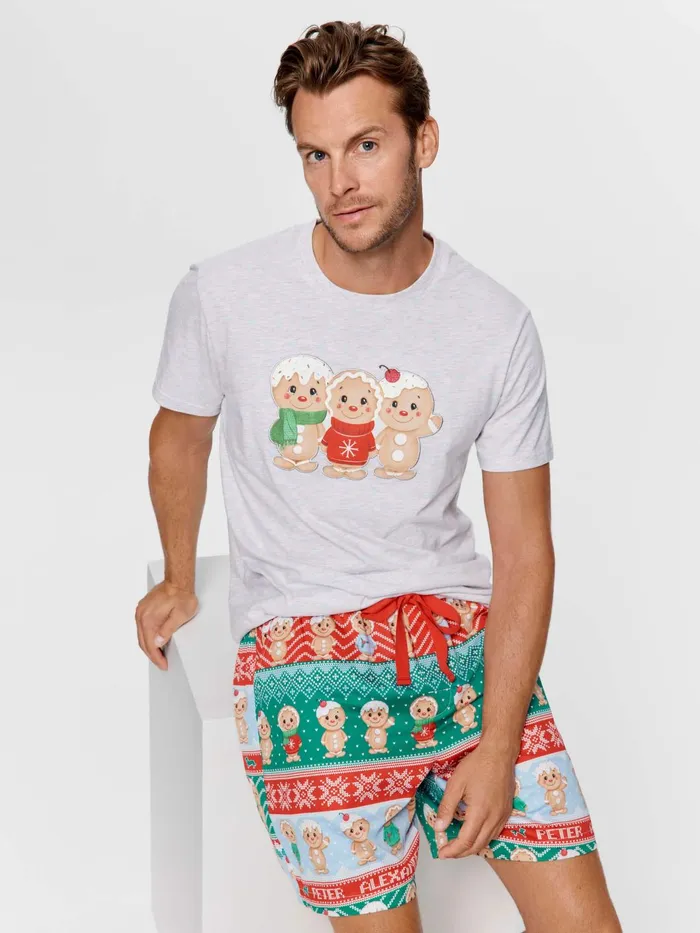 Men Gingerbread Short Sleeve Set Multi Peter Alexander Sets
