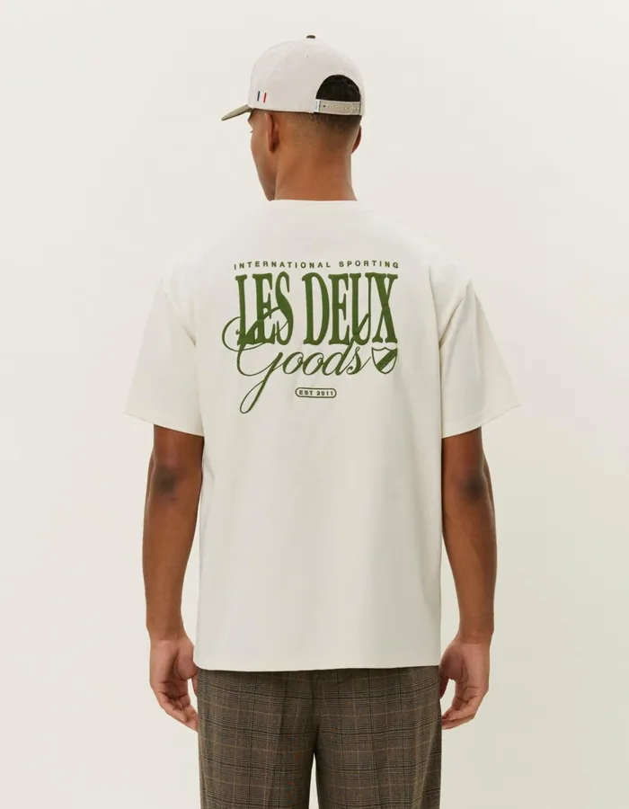 Men Goods TShirt 8211 IvoryChive Green Les Deux Tshirts