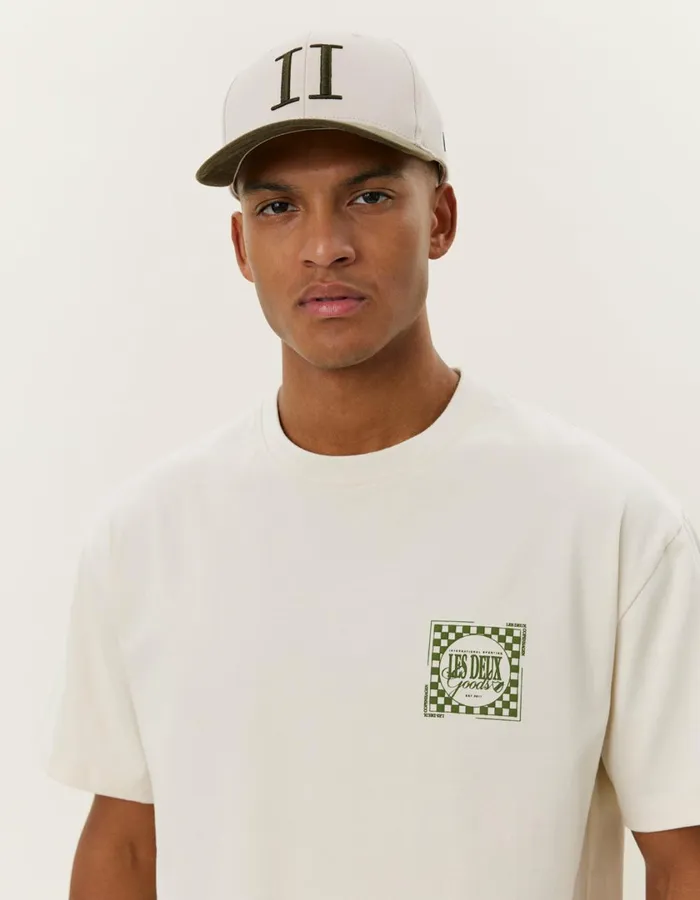 Men Goods TShirt 8211 IvoryChive Green Les Deux Tshirts