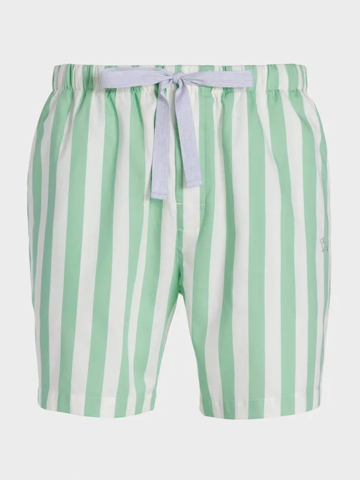 Men Green Stripe Mid Short Green Peter Alexander Shorts
