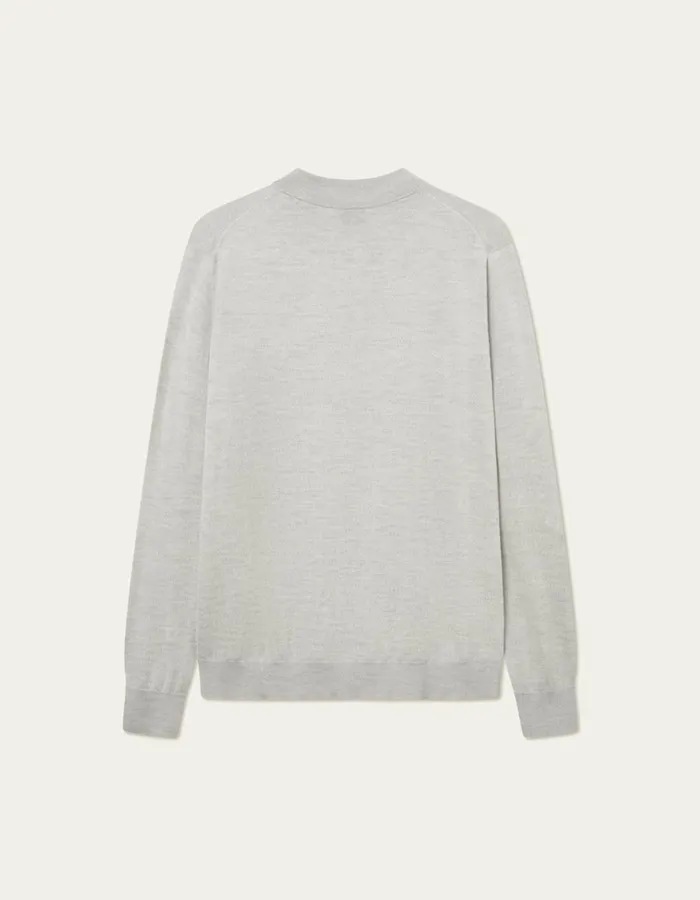 Men Greyson HalfZip Merino Knit 8211 Ivory Melange Les Deux Knitwear