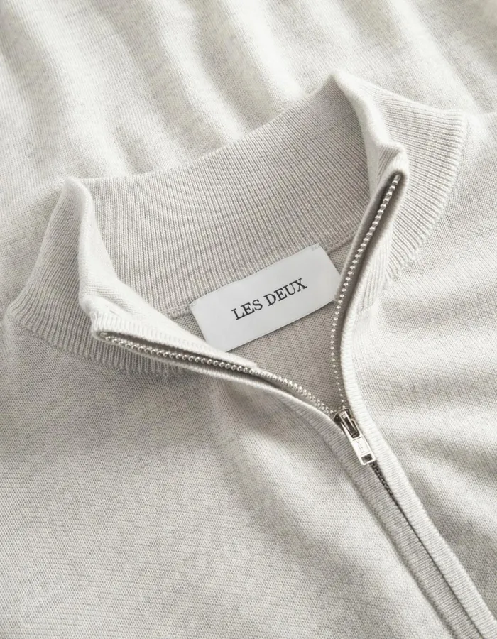 Men Greyson HalfZip Merino Knit 8211 Ivory Melange Les Deux Knitwear