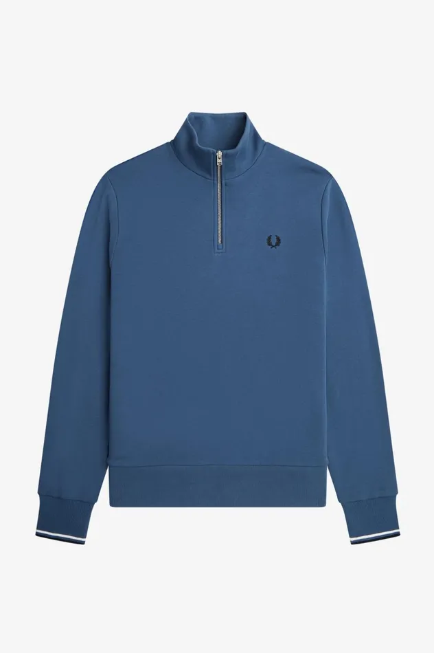 Men Half Zip Sweatshirt Midnight Blue Fred Perry Sweatshirts