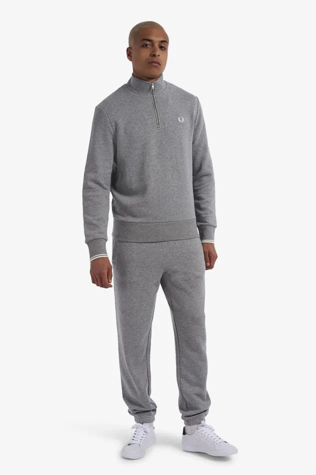 Men Half Zip Sweatshirt Steel Marl Fred Perry Sweatshirts