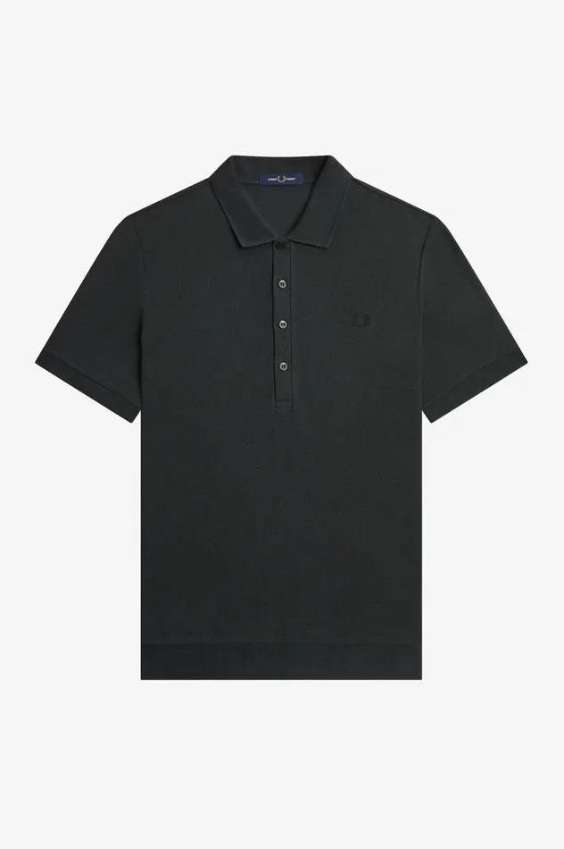 Men Honeycomb Cotton Polo Shirt Night Green Fred Perry Polo Shirts