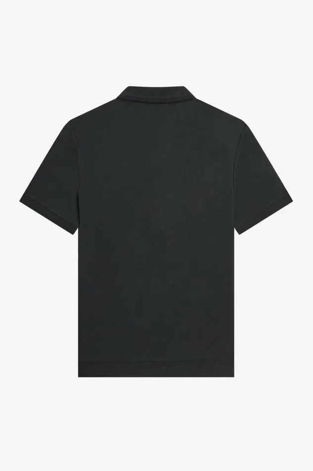 Men Honeycomb Cotton Polo Shirt Night Green Fred Perry Polo Shirts