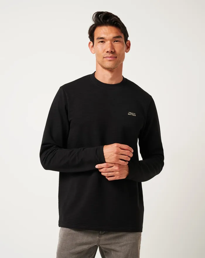 Men Hoodies and Sweatshirts TravisMathew MAN ABOUT TOWN CREW Black