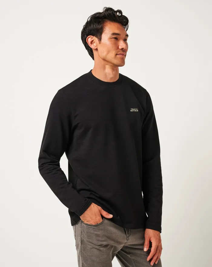 Men Hoodies and Sweatshirts TravisMathew MAN ABOUT TOWN CREW Black