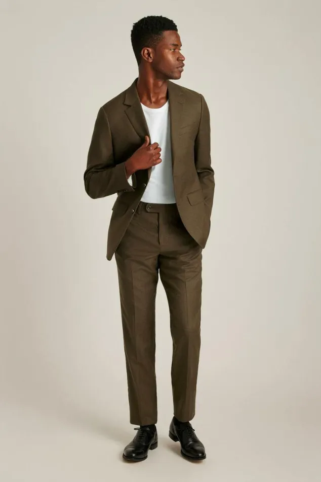 Men Italian Stretch Brushed Wool Suit Chocolate Bonobos Suits