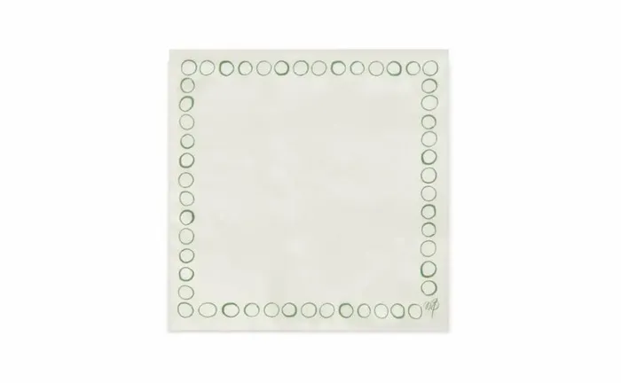 Men Ivory And Green Silk Pocket Square Manolo Blahnik Pocket Squares