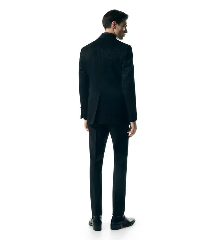 Men Jackets Tom Ford Jacquard Shelton Cocktail Jacket Black Men Jackets Tom Ford Jacquard Shelton Cocktail Jacket Black