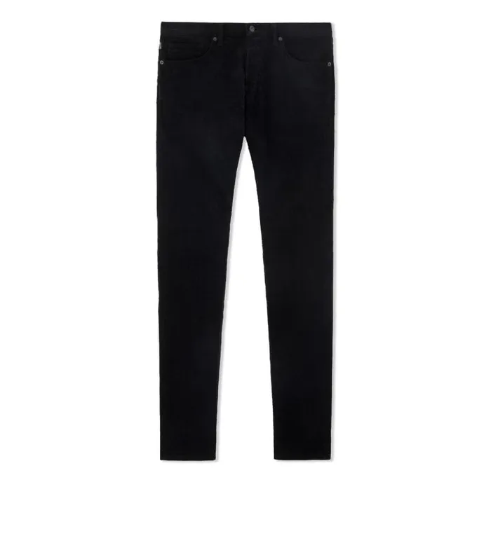 Men Jeans Tom Ford 12 Waves Cord Slim Fit Denim Black