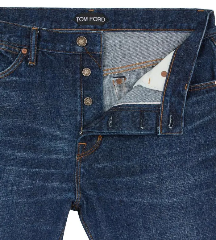 Men Jeans Tom Ford Indigo Selvedge Standard Fit Denim Vintage Rinse Men Jeans Tom Ford Indigo Selvedge Standard Fit Denim Vintage Rinse