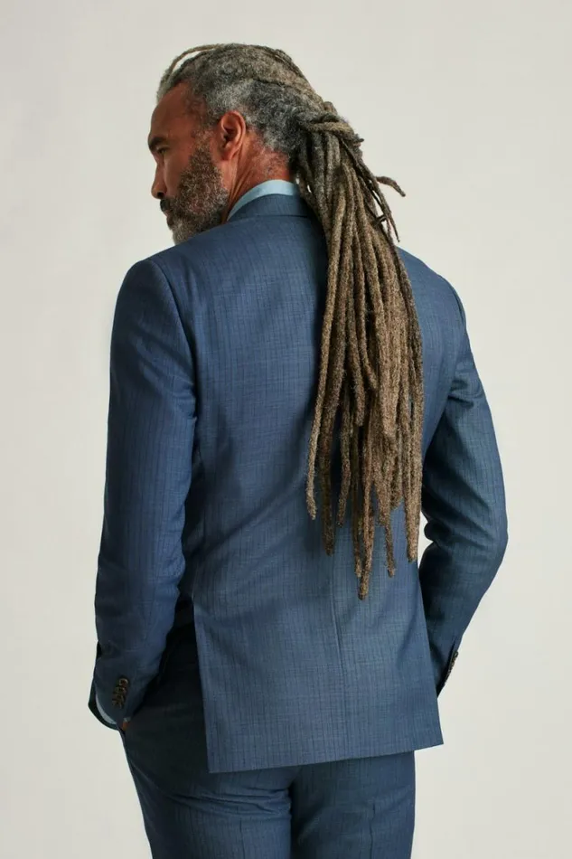Men Jetsetter Italian Wool Blazer Washed Blue Pinstripe Bonobos Blazers and Sport Coats