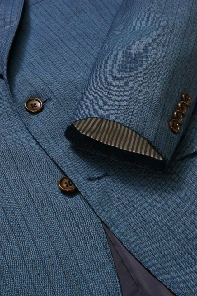 Men Jetsetter Italian Wool Blazer Washed Blue Pinstripe Bonobos Blazers and Sport Coats