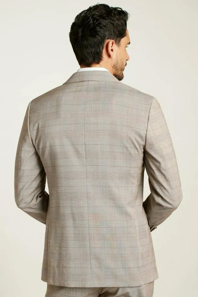 Men Jetsetter Italian Wool Suit Tan Plaid Bonobos Suits
