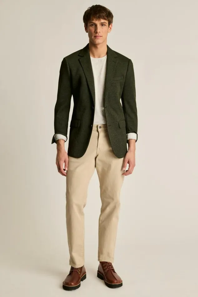 Men Jetsetter Knit Blazer Olive Birdseye Bonobos Blazers and Sport Coats