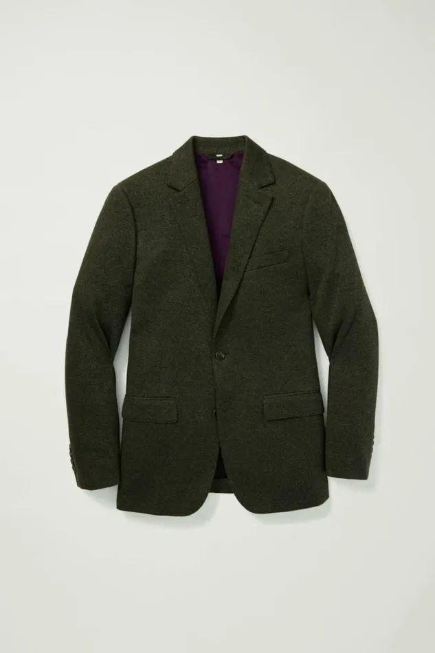 Men Jetsetter Knit Blazer Olive Birdseye Bonobos Blazers and Sport Coats