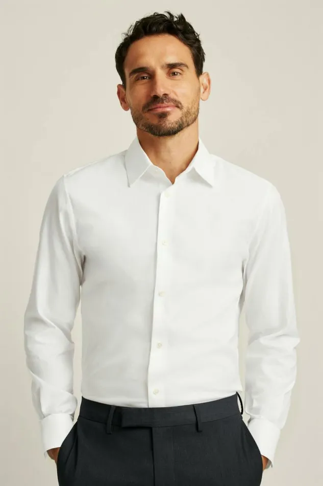 Men Jetsetter Premium Dress Shirt White Dobby Bonobos Formal Dress Shirts