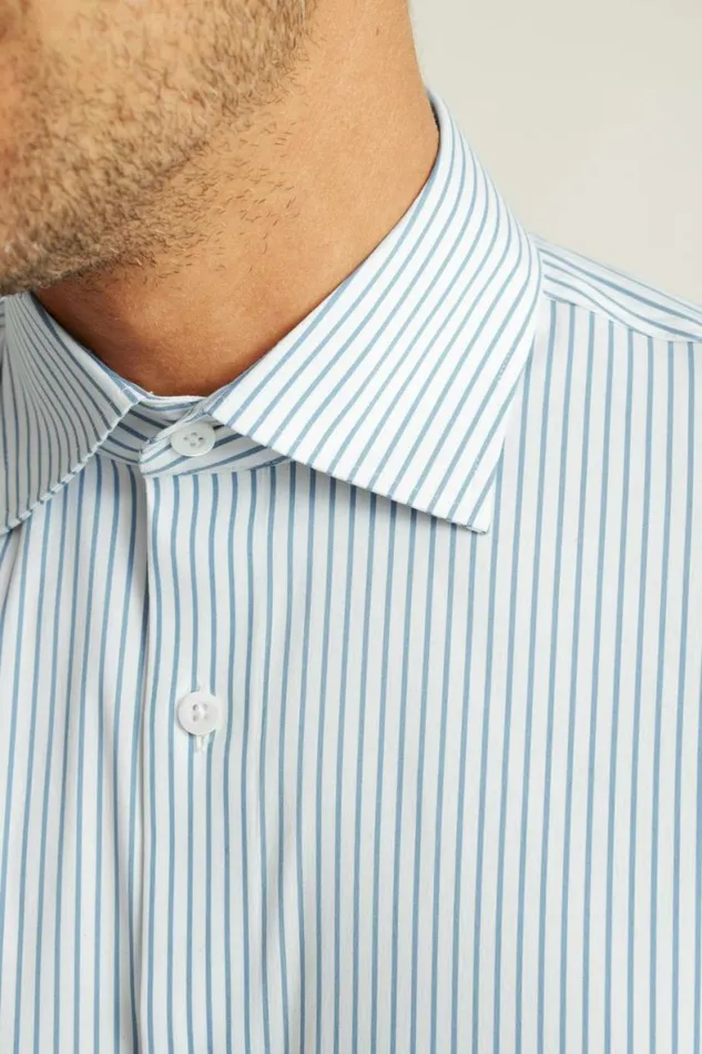 Men Jetsetter Stretch Dress Shirt Blue Classic Stripe Bonobos Business Casual Shirts