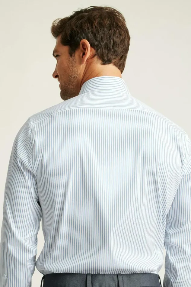 Men Jetsetter Stretch Dress Shirt Blue Classic Stripe Bonobos Business Casual Shirts