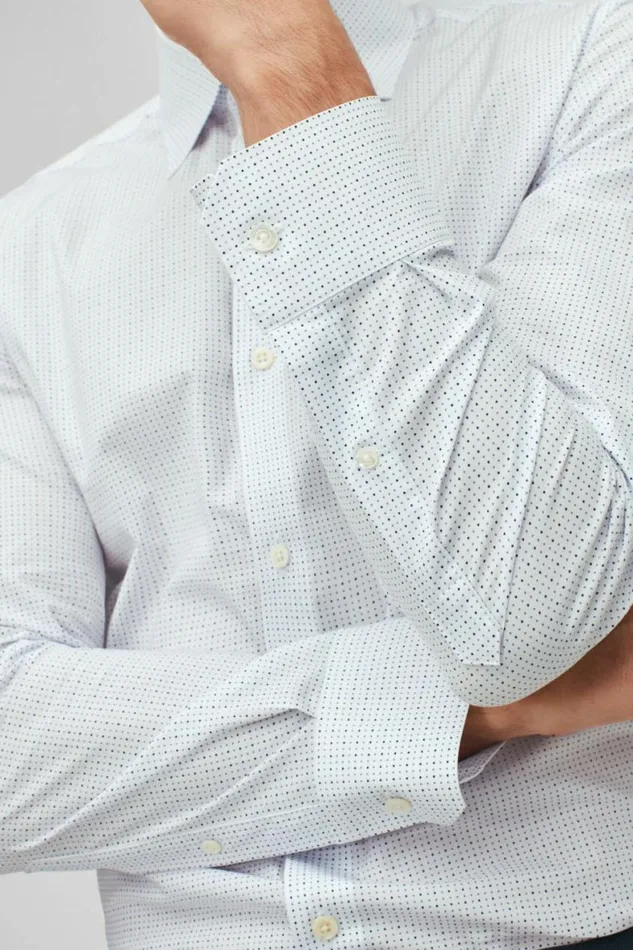 Men Jetsetter Stretch Dress Shirt Cornflower Blue Dot Bonobos Business Casual Shirts