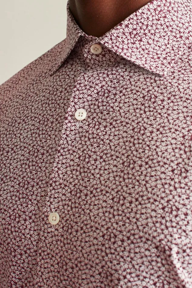 Men Jetsetter Stretch Dress Shirt Cranberry Montgomery Floral Bonobos Business Casual Shirts