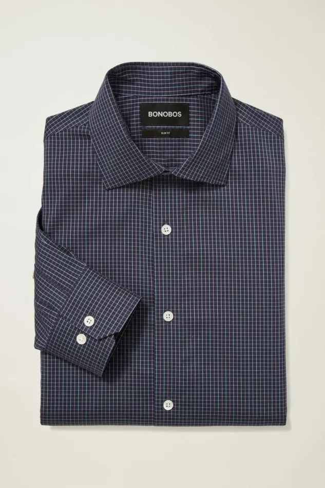 Men Jetsetter Stretch Dress Shirt Lavender Check Bonobos Business Casual Shirts