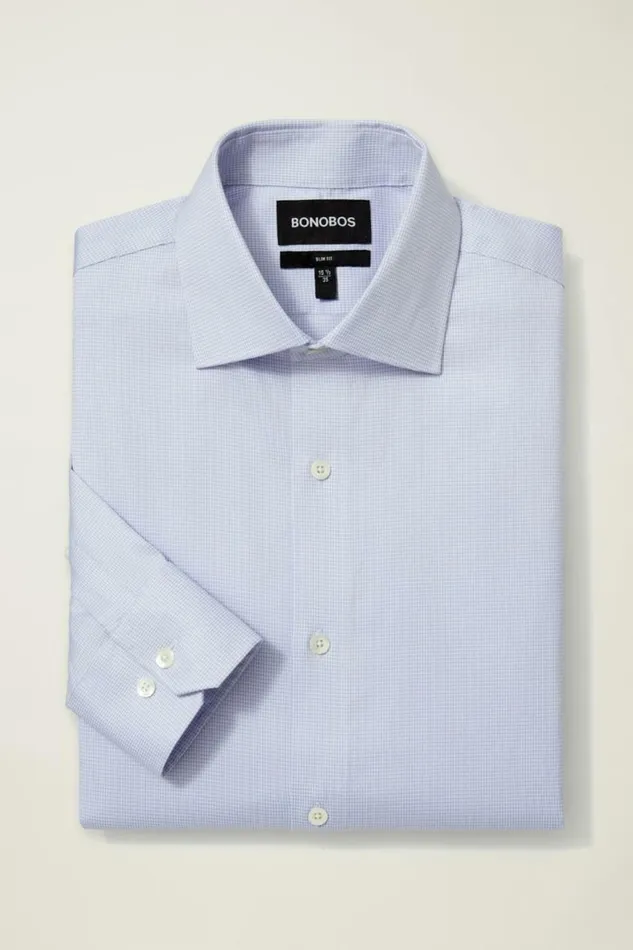 Men Jetsetter Stretch Dress Shirt Lavender Micro Houndstooth Bonobos Business Casual Shirts
