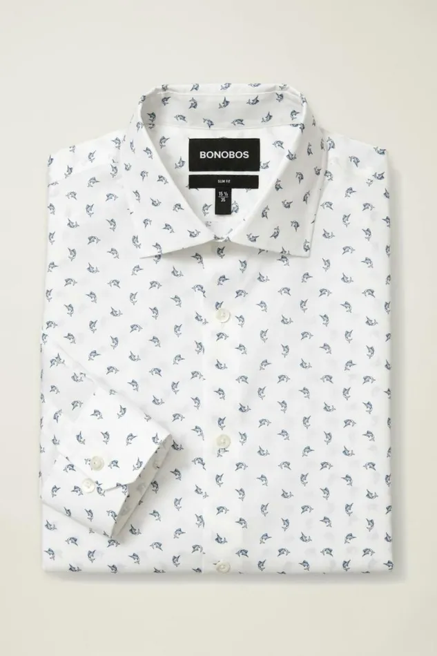 Men Jetsetter Stretch Dress Shirt Navy Catch Of The Day Bonobos Business Casual Shirts