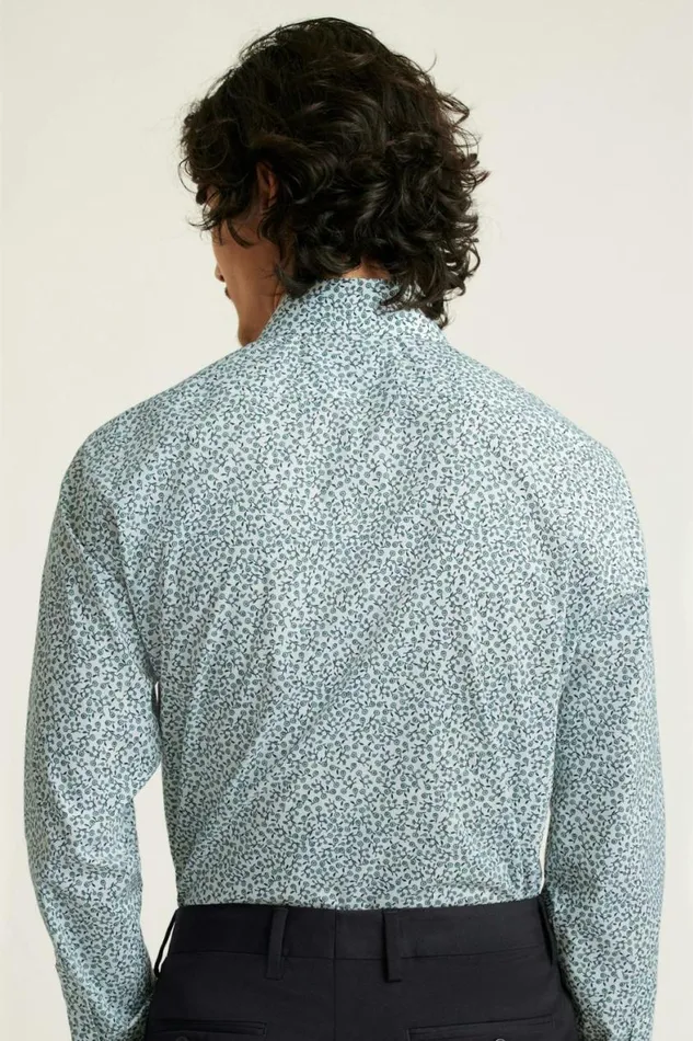 Men Jetsetter Stretch Dress Shirt Sage Green Floral Bonobos Business Casual Shirts