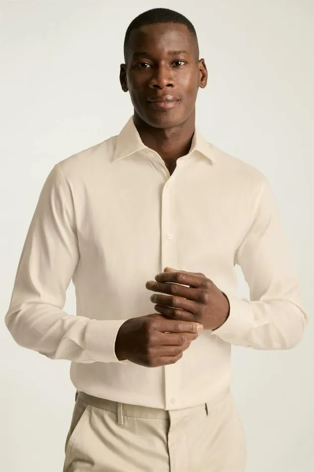 Men Jetsetter Stretch Dress Shirt Yellow Herringbone Bonobos Business Casual Shirts