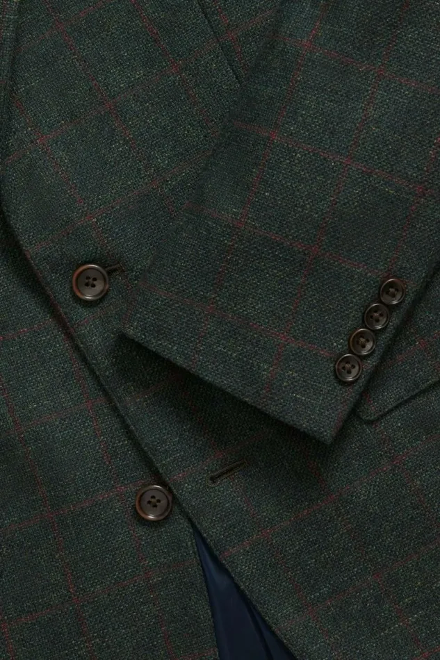 Men Jetsetter Stretch Italian Wool Blazer Teal Windowpane Bonobos Blazers and Sport Coats