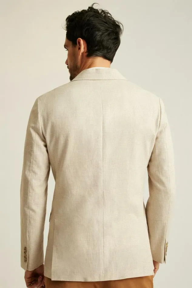 Men Jetsetter Unconstructed Blazer Light Sand Check Bonobos Blazers and Sport Coats