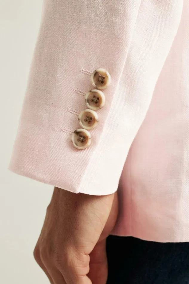 Men Jetsetter Unconstructed Blazer Pink Herringbone Bonobos Blazers and Sport Coats