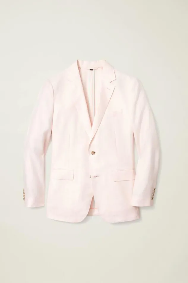 Men Jetsetter Unconstructed Blazer Pink Herringbone Bonobos Blazers and Sport Coats