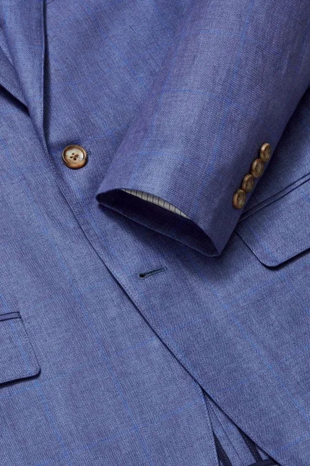 Men Jetsetter Unconstructed Blazer True Blues Windowpane Bonobos Blazers and Sport Coats