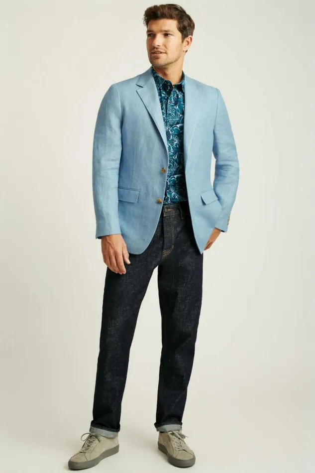 Men Jetsetter Unconstructed Italian Blazer Light Blue Herringbone Bonobos Blazers and Sport Coats Men Jetsetter Unconstructed Italian Blazer Light Blue Herringbone Bonobos Blazers and Sport Coats