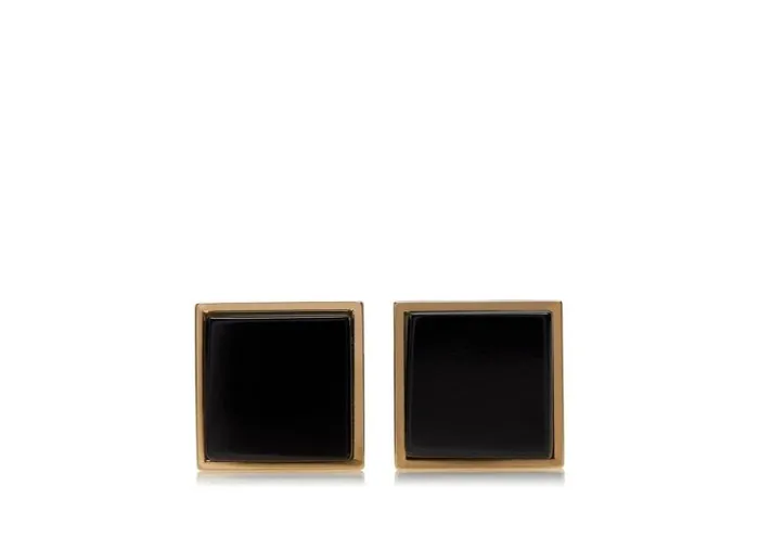 Men Jewelry Tom Ford Gold And Onyx Square Cufflinks Goldonyx