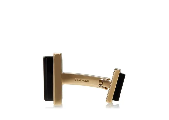 Men Jewelry Tom Ford Gold And Onyx Square Cufflinks Goldonyx