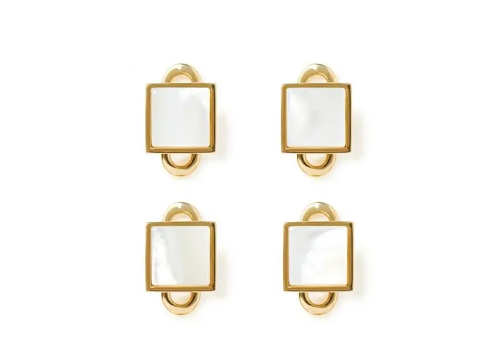 Men Jewelry Tom Ford Gold And Pearl Square Studs Goldpearl