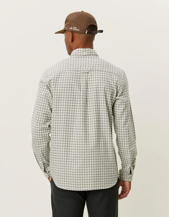 Men Kent Check Shirt 20 8211 IvoryLight Grey Melange Les Deux ShirtsOvershirts