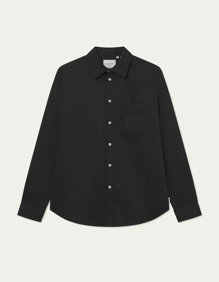 Men Kent Tencel Shirt 8211 BlackBlack Les Deux ShirtsOvershirts