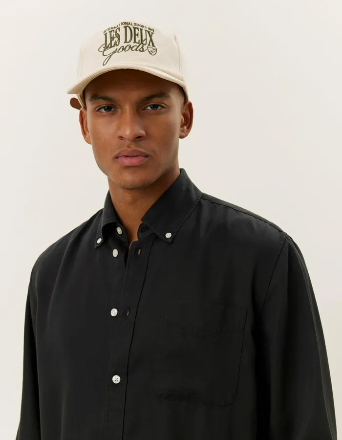 Men Kent Tencel Shirt 8211 BlackBlack Les Deux ShirtsOvershirts