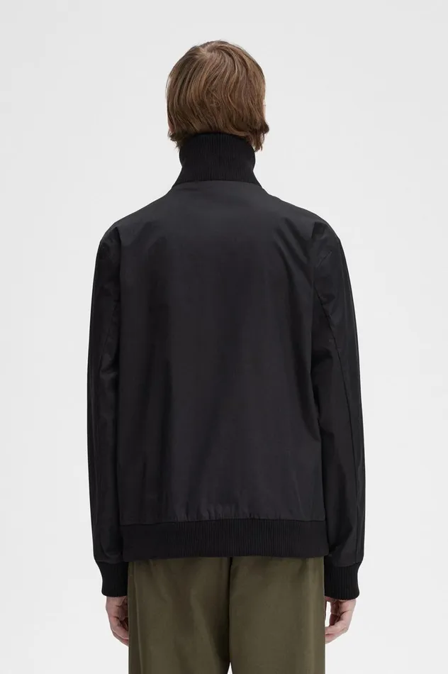 Men Knitted Rib Tennis Bomber Black Fred Perry Coats and Jackets Men Knitted Rib Tennis Bomber Black Fred Perry Coats and Jackets