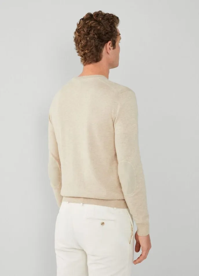Men Knitwear Hackett London Cotton And Cashmere Jumper Taupe Beige