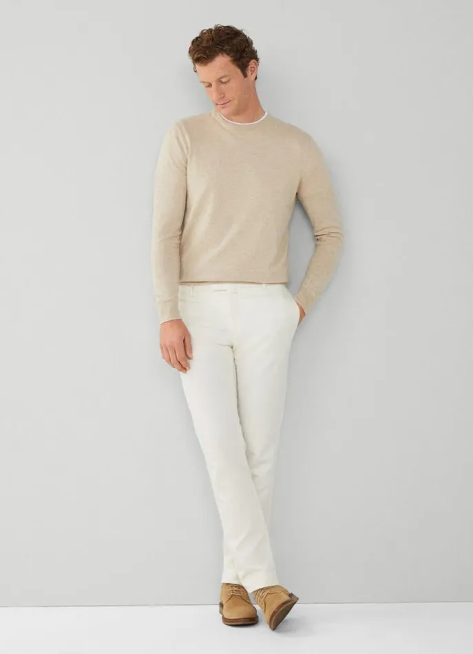 Men Knitwear Hackett London Cotton And Cashmere Jumper Taupe Beige