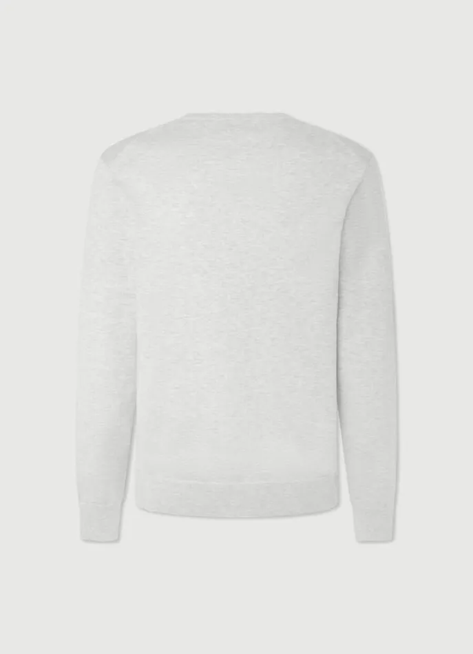Men Knitwear Hackett London Cotton And Silk VNeck Jumper Oyster White