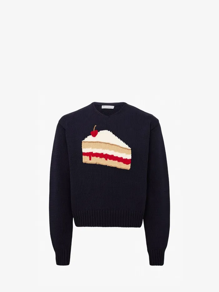 Men Knitwear JW Anderson 039CAKE039 INTARSIA SWEATER Blue